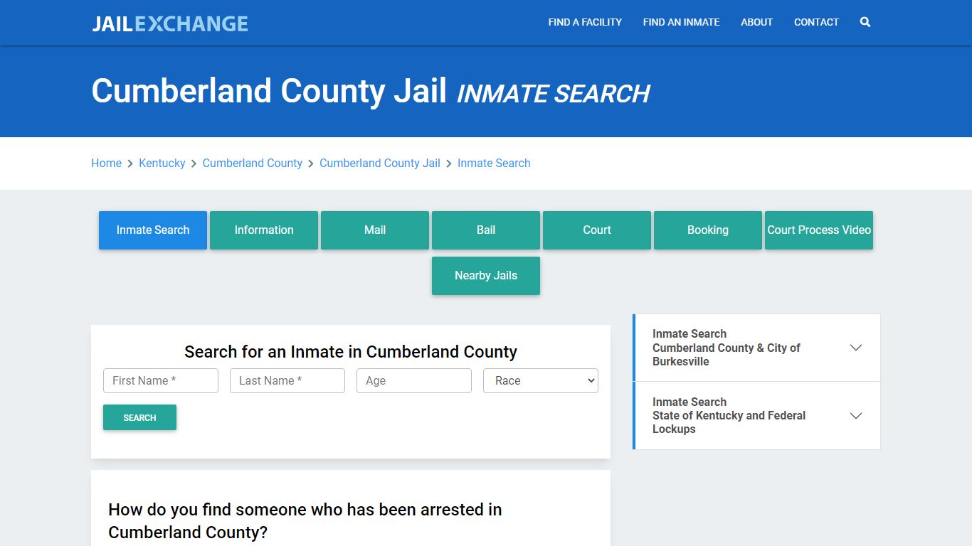 Cumberland County Jail, KY Inmate Search: Roster & Mugshots